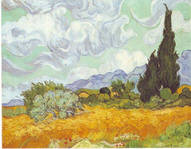 Vincent Van Gogh Cornfield with Cypresses china oil painting image